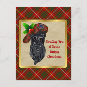 Carte Postale Badge et tartan de Noël du clan Bruce
