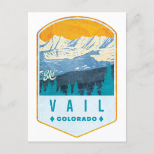 Carte Postale Badge Vail Ski