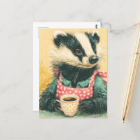 Badger adorable avec tablier à café Polka Rouge