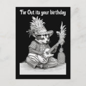 Carte Postale Badger jouant de la guitare avec ananas (Devant)