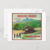 Carte Postale Badger Orange LabelExeter, CA (Devant / Derrière)