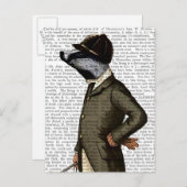 Carte Postale Badger The Rider Portrait (Devant / Derrière)