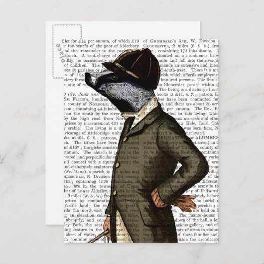 Carte Postale Badger The Rider Portrait (Devant / Derrière)