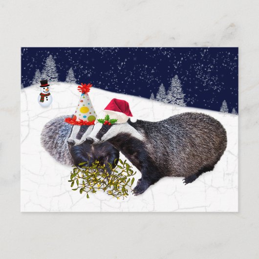 Carte postale Badgers Festive (Devant)