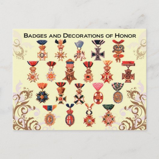 Carte Postale Badges et décorations d'honneur (Devant)