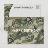 Carte Postale Badges militaires (Devant / Derrière)