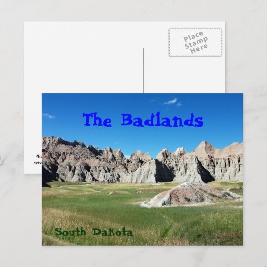 Carte Postale Badlands (Devant / Derrière)