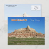 Carte Postale Badlands National Park, Dakota du Sud (Devant / Derrière)