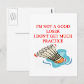 CARTE POSTALE BADMINTON (Devant / Derrière)