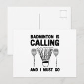 Carte Postale Badminton - Badminton (Devant / Derrière)