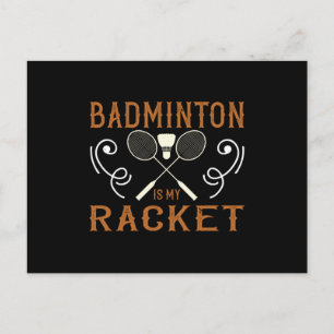 Carte Postale Badminton - Badminton est ma raquette