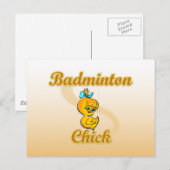 Carte Postale Badminton Chick (Devant / Derrière)