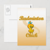 Carte Postale Badminton Chick (Devant / Derrière)