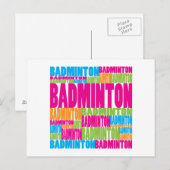 Carte Postale Badminton coloré (Devant / Derrière)