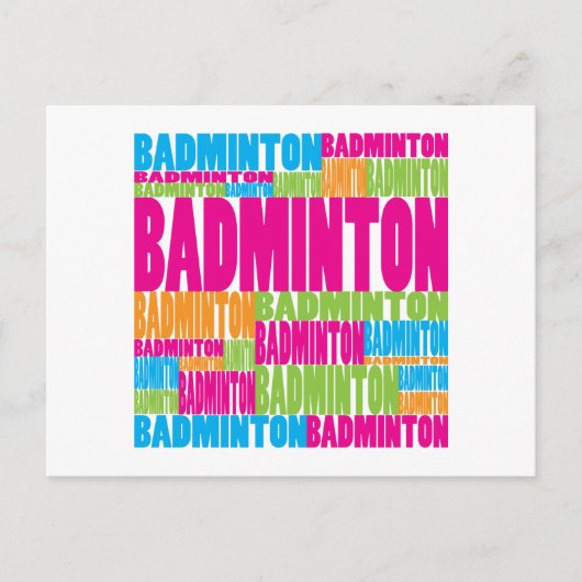 Carte Postale Badminton coloré (Devant)