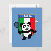 Carte Postale Badminton Italie Panda (Devant / Derrière)