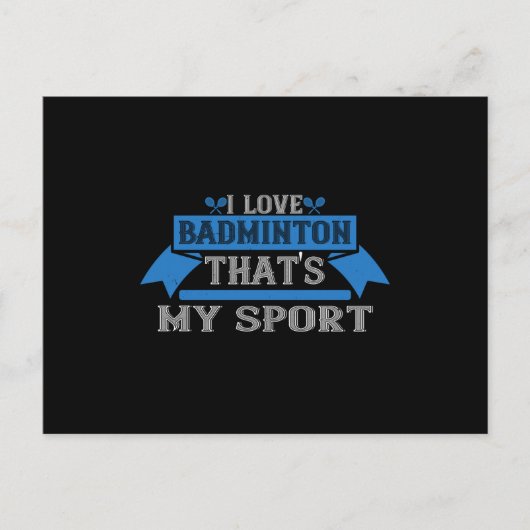 Carte Postale Badminton - J'aime le Badminton (Devant)
