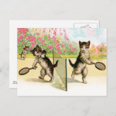 Carte postale : Badminton Kittens Art Vintage (Devant / Derrière)