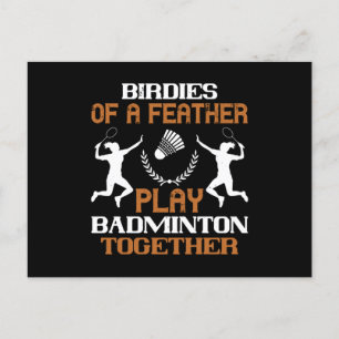 Carte Postale Badminton - Oiseaux d'une plume