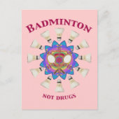 Carte Postale Badminton pas drogues (Devant)
