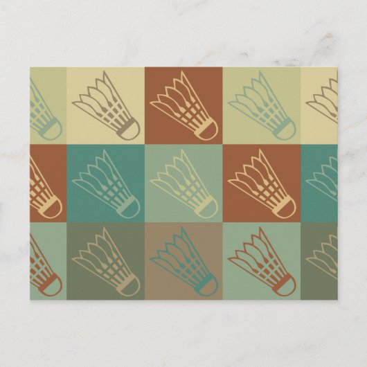 Carte Postale Badminton Pop Art (Devant)