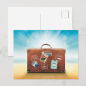 Carte Postale Bagages de voyage, affiche vintage Italia, (Devant / Derrière)