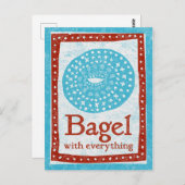 Carte postale Bagel - Carte postale Fun Blue Red F (Devant / Derrière)