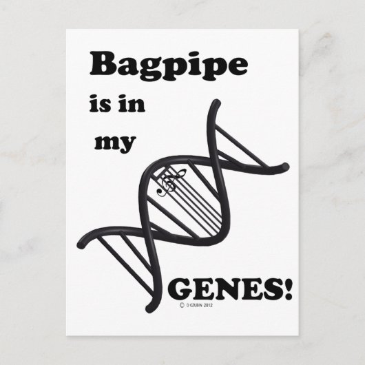 Carte Postale Bagpipe est dans mes gènes (Devant)