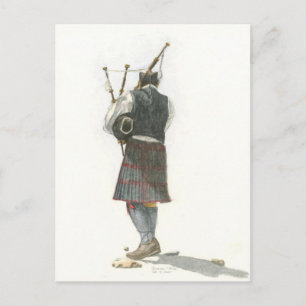 Carte Postale Bagpiper sur la plage