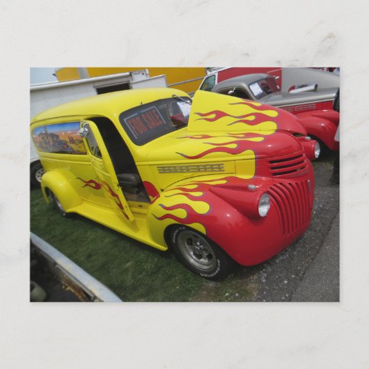 Carte Postale Bague chaude rouge et jaune (Devant)