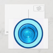 Carte Postale Bagues Bleues / Cercles De Verre Couleur Bas (Devant / Derrière)