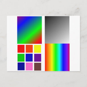 Carte Postale Bagues de couleur et palette pour étalonnage