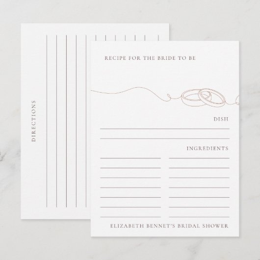 Carte Postale Bagues de mariage Blush demande de recette pour la (Devant / Derrière)