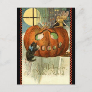 Carte Postale Baguette de sorcière KRW Halloween vintage