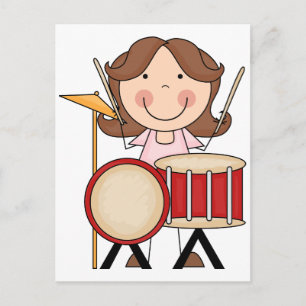 Carte Postale Baguette Figurant Avec Tambours