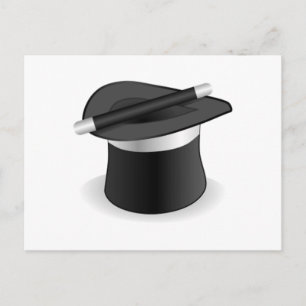 Carte Postale Baguette magicien et Casquette