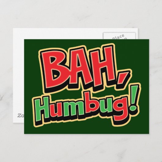 Carte Postale Bah Humbug - Arrière - plan foncé (Devant / Derrière)