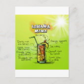 Carte Postale Bahama Mama Cocktail Recipe (Devant)