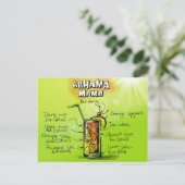 Carte Postale Bahama Mama Cocktail Recipe (Debout devant)