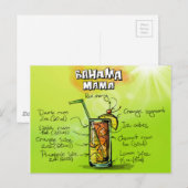 Carte Postale Bahama Mama Cocktail Recipe (Devant / Derrière)
