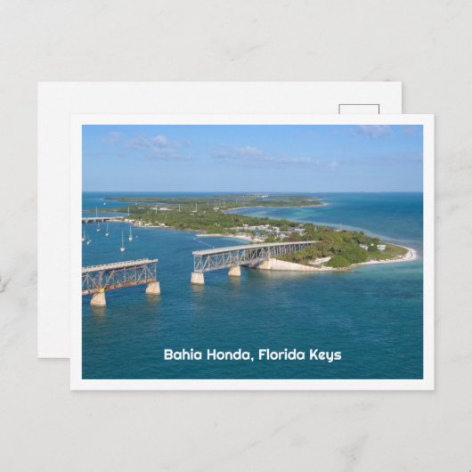 Carte Postale Bahia Honda, Floride Keys Vue aérienne de West (Devant / Derrière)