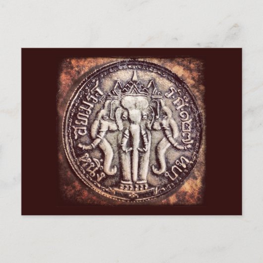 Carte postale Baht Elephant Coin (Devant)