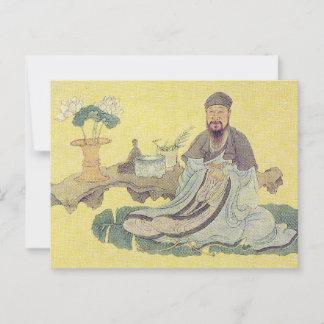 Carte Postale Bai Juyi peint par Chen Hongshou 17ème siècle