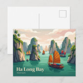 Carte Postale Baie d'Along Viêt Nam (Devant / Derrière)