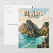 Carte Postale Baie de Bacuit El Nido Philippines (Devant / Derrière)