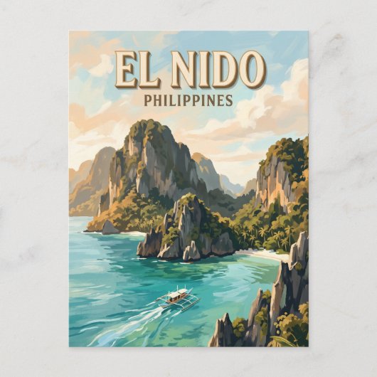 Carte Postale Baie de Bacuit El Nido Philippines (Devant)