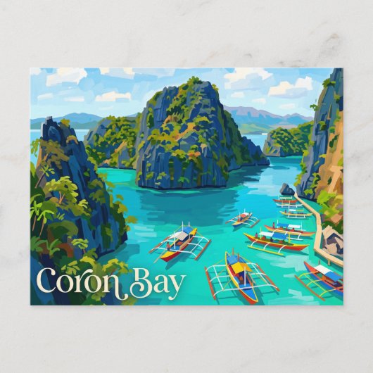 Carte Postale Baie de Coron Philippines (Devant)