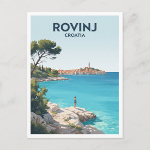 Carte Postale Baie de Lone et vieille ville de Rovinj, Istrie, C