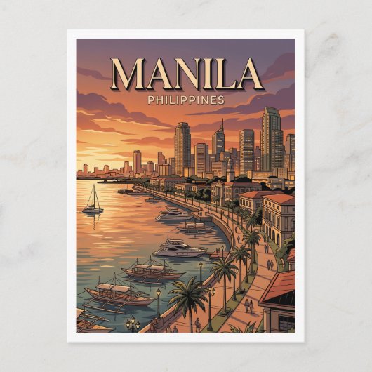 Carte Postale Baie de Manille Philippines (Devant)