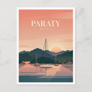 Carte Postale Baie de Paraty au coucher du soleil Brésil